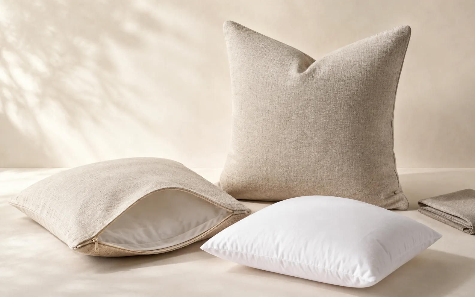 Pillow cover, pillow insert, and finished decorative pillow